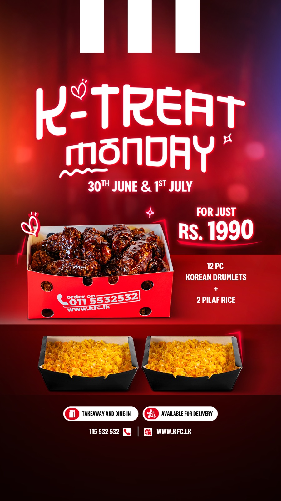 12PC KOREAN DRUMLETS+2 PILLAF RICE