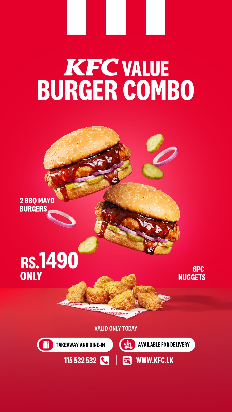 2 BBQ MAYO BURGER+6PC NUGGETS