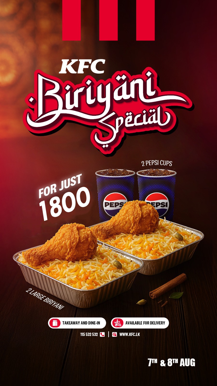 2 LARGE BURIYANI & 400ML 1 PEPSI