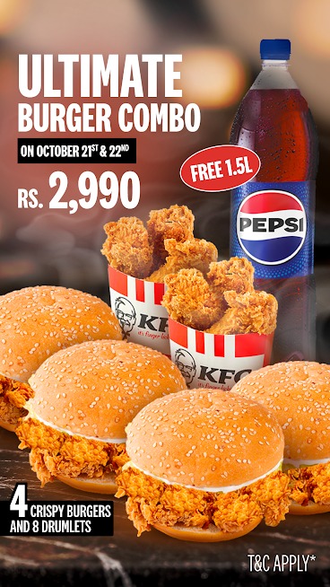 4 CRISPY FILLET BURGER+8PC DRUMLETS & 1.5LTR PEPSI